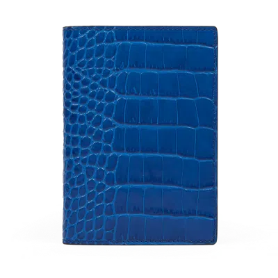 Smythson Passport Cover In Mara In Cerulean