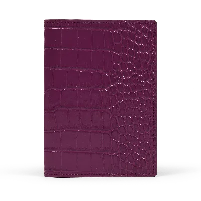 Smythson Passport Cover In Mara In Purple