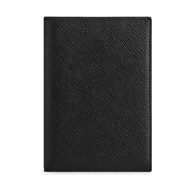 Smythson Passport Cover In Panama In Black