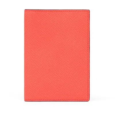 Smythson Passport Cover In Panama In Red