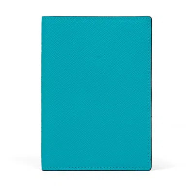 Smythson Passport Cover In Panama In Blue