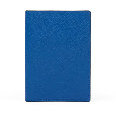 Smythson Passport Cover In Panama In Cerulean