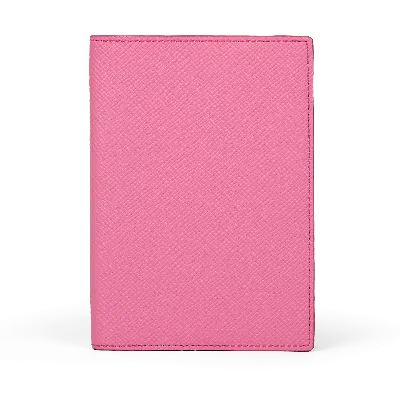 Smythson Passport Cover In Panama In Flamingo