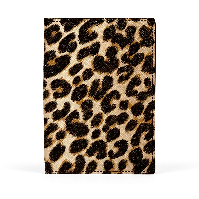 Smythson Passport Cover In Panama In Leopard