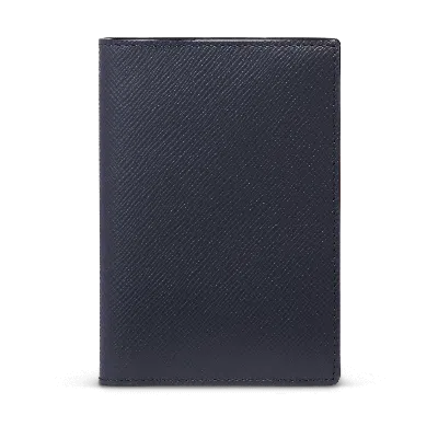 Smythson Passport Cover In Panama In Navy