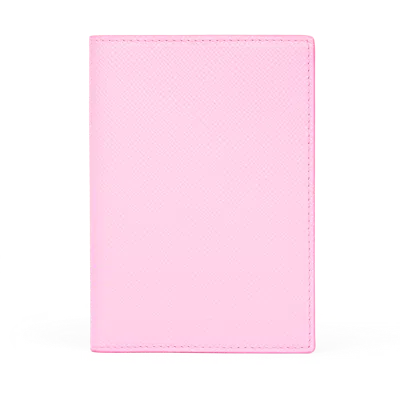 Smythson Passport Cover In Panama In Pearl Pink