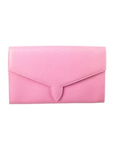 Pre-owned Smythson Passport Leather Wallet In Pink