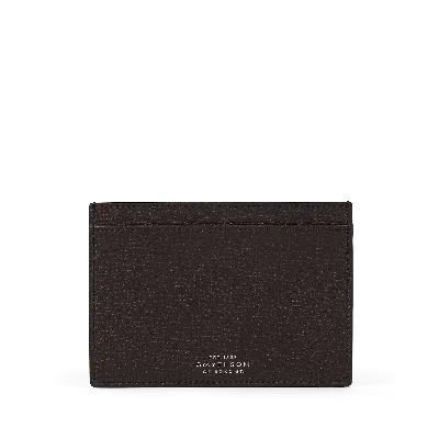 Smythson Passport Sleeve In Ludlow In Dark Brown