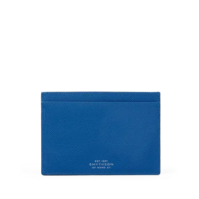 Smythson Passport Sleeve In Panama In Cerulean