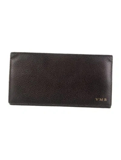 Pre-owned Smythson Passport Travel Case In Black