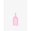 Smythson Panama Crossgrain Leather Luggage Tag Pearl Pink