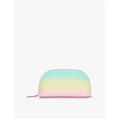Smythson Panama Leather Cosmetics Case Pearl Pink
