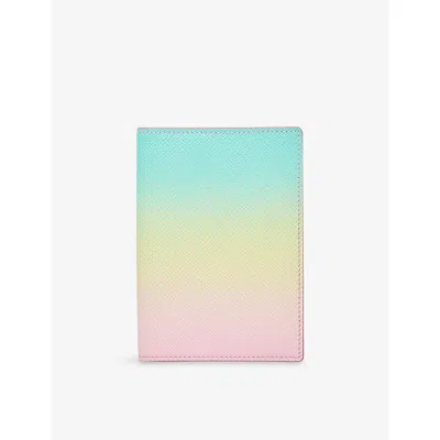 Smythson Panama Leather Passport Cover In Pearl Pink