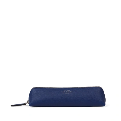 Smythson Pencil Case In Panama In Indigo