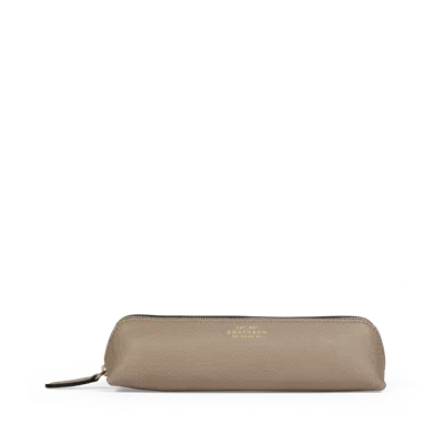 Smythson Pencil Case In Panama In Sandstone