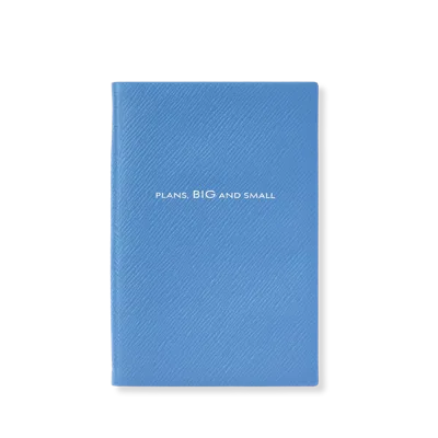 Smythson Plans, Big And Small Chelsea Notebook In Panama In Nile Blue