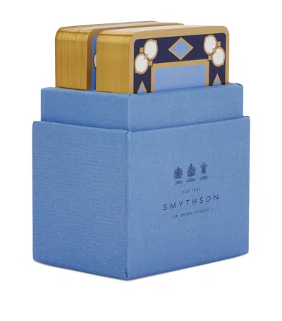 Smythson Playing Cards Twin Pack In Blue