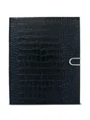 Smythson Portobello Crocodile-effect Slide-closure Notebook In Black
