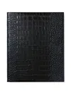 Smythson Portobello Crocodile-embossed Notebook In Black