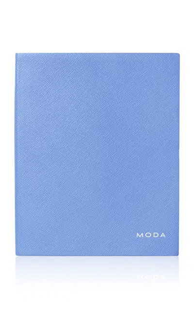 Smythson - Portobello Notebook In Panama - Blue