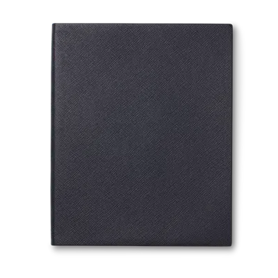Smythson Portobello Notebook In Panama In Navy