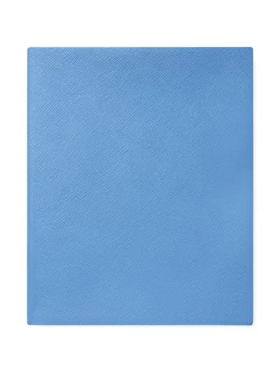 Smythson Portobello Panama Notebook In Blue
