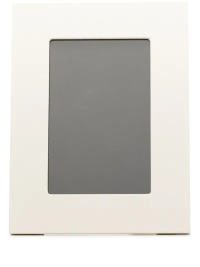 Smythson Rectangular Leather Photo Frame In White