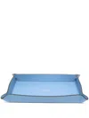 Smythson Large Rectangular Trinket Tray In Panama In Blue