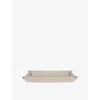 Smythson Sandstone Panama Large Rectangular Trinket Tray In Brown