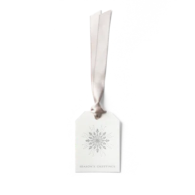 Smythson Seasons Greetings Gift Tag Set In White