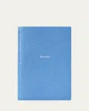 Smythson Shhh Wafer Panama Leather Pocket Notebook, Nile Blue In Nile Blue