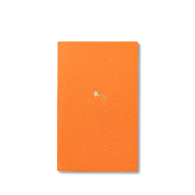 Smythson Shooting Star Panama Notebook In Bright Tangerine