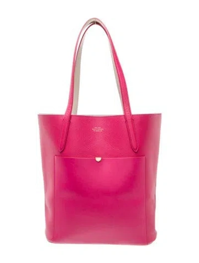 Pre-owned Smythson Signature Tote In Pink
