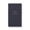 Smythson Silk Telephone And Address Refill In Navy
