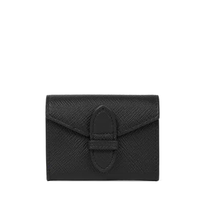 Smythson Single Playing Cards Case In Panama In Black