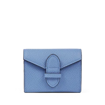Smythson Single Playing Cards Case In Panama In Nile Blue
