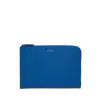 Smythson Slim Pouch In Panama In Cerulean