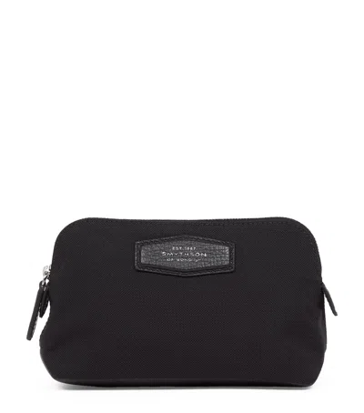 Smythson Small Canvas Wash Bag In Black