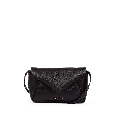Smythson Small Envelope Crossbody Bag In Milton In Black