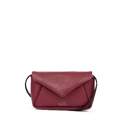 Smythson Small Envelope Crossbody Bag In Milton In Brick
