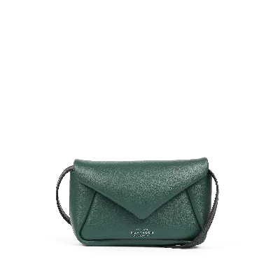 Smythson Small Envelope Crossbody Bag In Milton In Pine Green