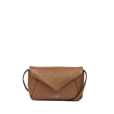 Smythson Small Envelope Crossbody Bag In Milton In Truffle