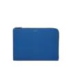 Smythson Small Panama Leather Laptop Case In Cerulean