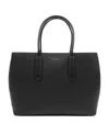Smythson Day Tote With Zip In Ludlow In Black