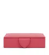 Smythson Small Panama Leather Jewellery Box In Red