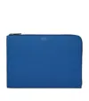 Smythson Small Panama Leather Laptop Case In Blue