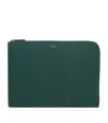 Smythson Small Panama Leather Laptop Case In Green