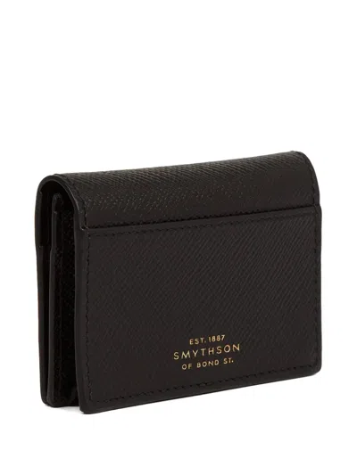 Smythson Small Panama Snap-closure Wallet In Black