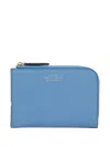 Smythson Small Panama Zip-around Pouch In Blue