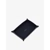 Smythson Navy Small Rectangular Leather Trinket Tray In Blue